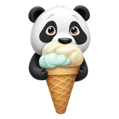 Panda eating a panda ice cream cone sticker