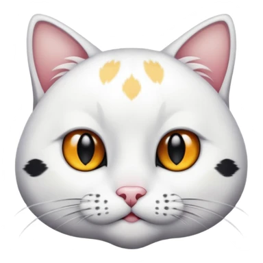 Un gato blanco con manchas en los ojos y cola negra sticker