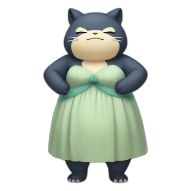 snorlax wearing a dress sticker