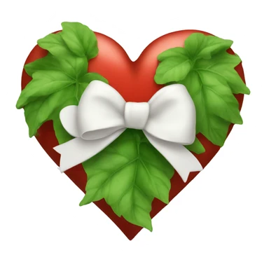vine red heart with white bow sticker