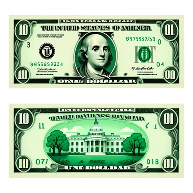 US dollar bill currency note sticker