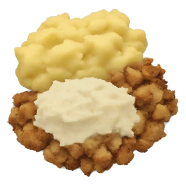 Plate with turkey stuffing and mashed potatoes sticker