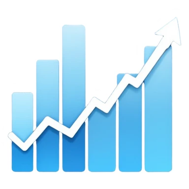 reports icon for site navigation. chart goes up and to the right sticker