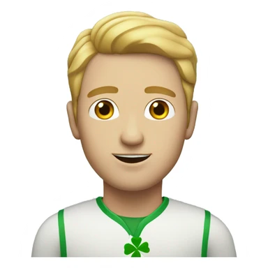 white man with four leaf clover sticker