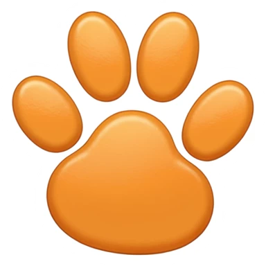a very light pale pastel yellowy orange pawprint sticker