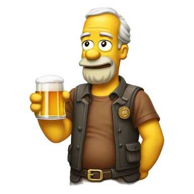 Homer  boit une bière sticker