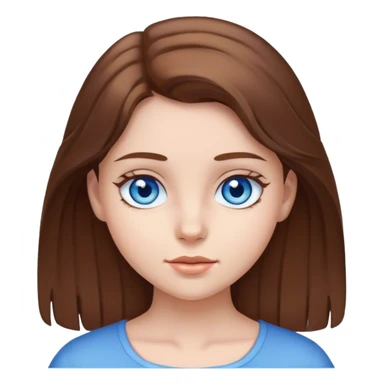 Mädchen jung, braune Haare und blaue Augen  sticker