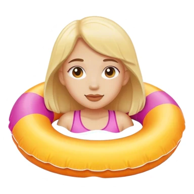 Girl with floatie sticker