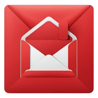 red greeting card with envelope sticker