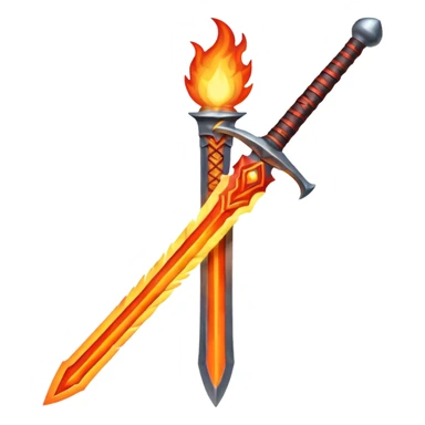 flaming sword sticker