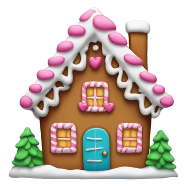Gingerbread house with a pink bow  sticker