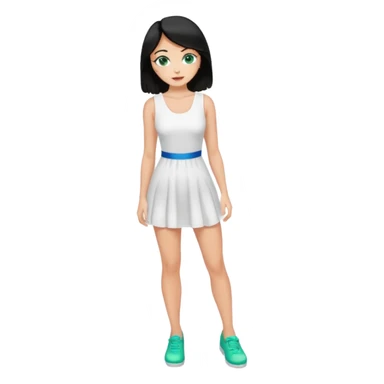 King, black hair, body, legst, blue eyes, shoes, woman blonde hair, green eyes, sexy white short sleveless dress, shoes sticker
