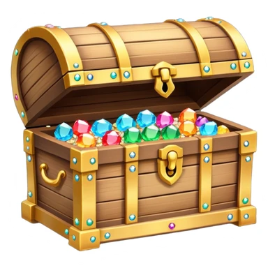 open treasure chest with sparkling jewels sticker