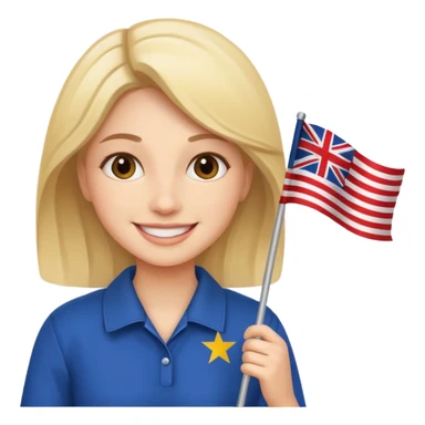 Flag holder woman sticker