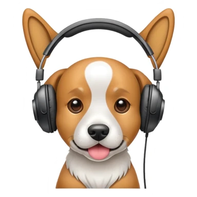 dog with headphones sticker