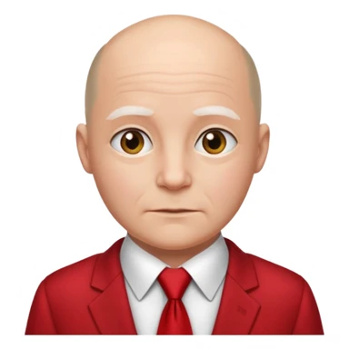 semi Bald with red necktie, red dress, age. sticker