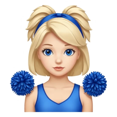 give me a cheerleader with blue pom poms sticker