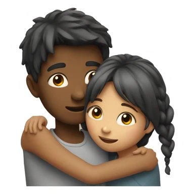 Boy and girl hugging sticker
