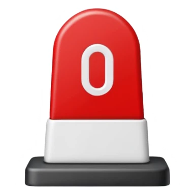 Représente moi une borne kilométrique rouge et blanche le bas est blanc et rectangulaire et le haut est en demi cercle rouge sticker