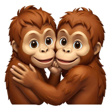 Kissing orangutang blowing kiss sticker