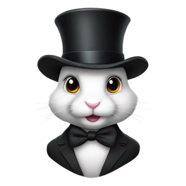 ￼ a rabbit with a top hat sticker