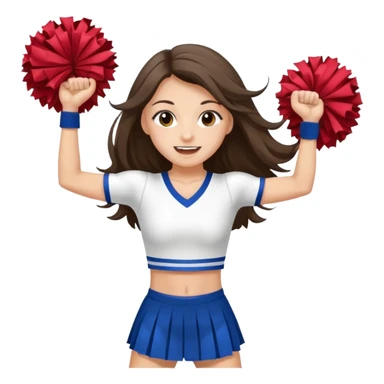 skinny white happy long haired brunette girl cheerleader sticker