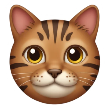 Fat brown striped cat sticker