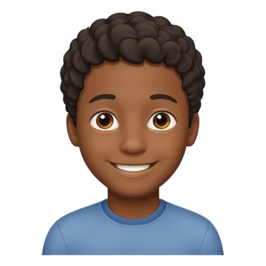 Black smiling boy indoors portrait Short wavy hair sticker