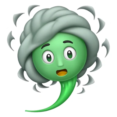 Vomiting emoji within a tornado with green twirling around it  sticker
