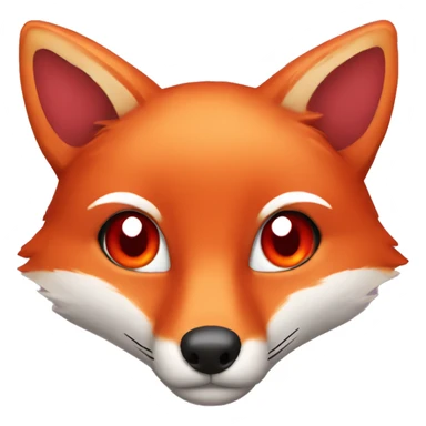 lush red fox face with hearts as eyes sticker