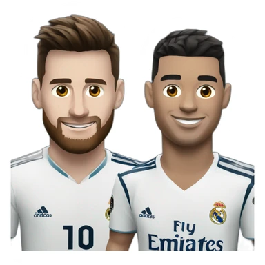 Messi and Ronaldo with Real Madrid Jersey sticker