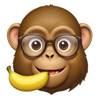 A monkey with glasses and banana  sticker