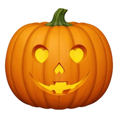 Pumpkin with a heart shape sticker