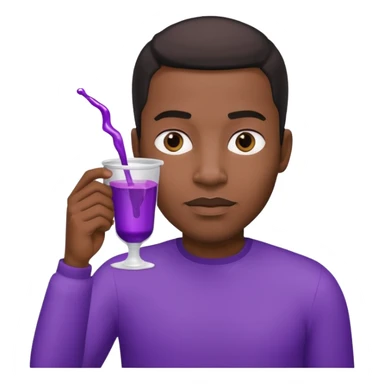 Black guy with a white double cup with purple liquid inside  sticker