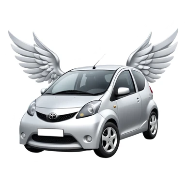 2008 Toyota Aygo Silver with Wings and Halo sticker