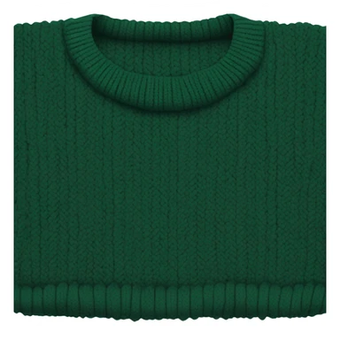 Dark green cropped oversize wool sweater, isolated sticker