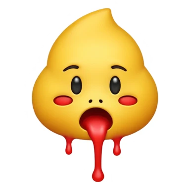  classic yellow emoji vomits with red stuff from mouth sticker