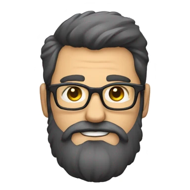Homme gros avec lunette chauve et barbe sticker