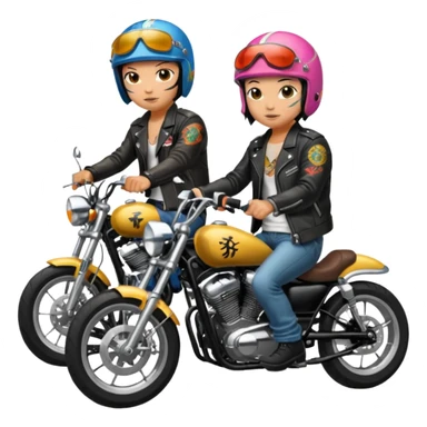 Japanese biker gang members riding motorcycles sticker