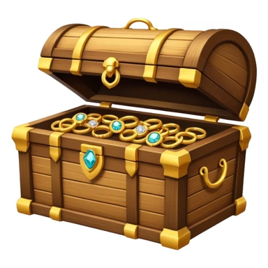 treasure chest with jewelery, rings and necklace in it sticker