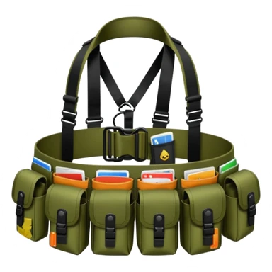 black military belt with pouches sticker