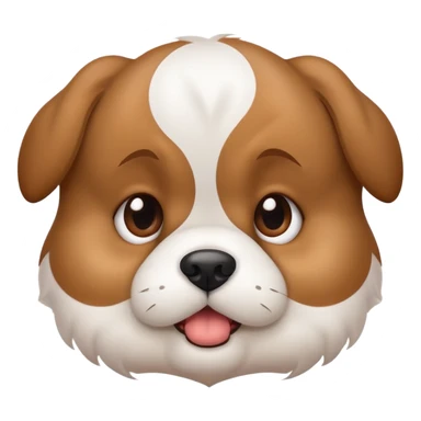 cute grimacing puppy with concerned eyes sticker