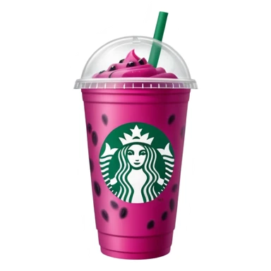 Starbucks dark pink dragonfruit refresher. lid. starbucks logo. sticker