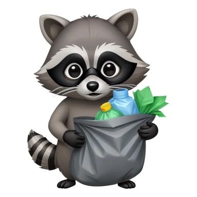 Raccoon with trash sticker