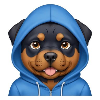 Rottweiler con sudadera azul sticker