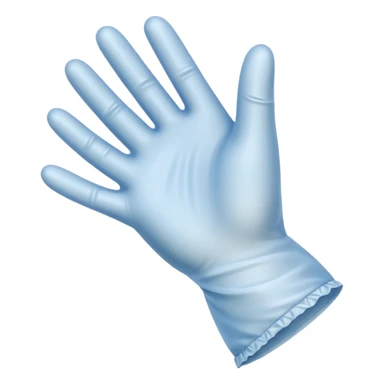 pulling on plastic glove sticker