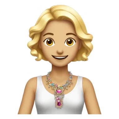 happy girl wearing statement necklace ai colour pic sticker