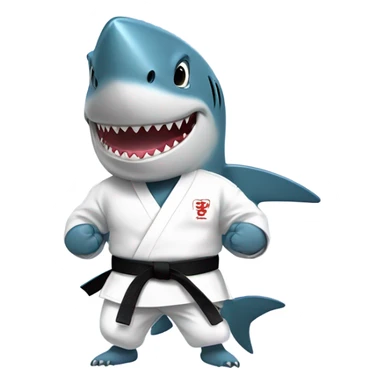 shark with karate suit sticker