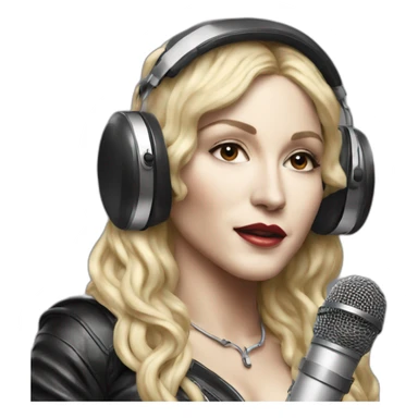 popstar madonna with a headset microphone sticker