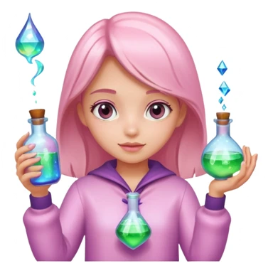Soft pink magic potion girlie sticker